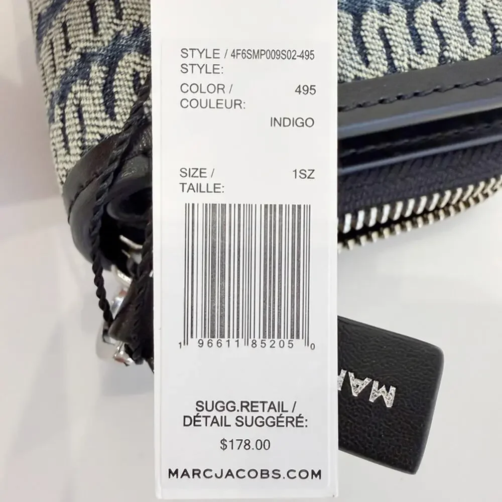 MARC JACOBS Groove Mini Compact Wallet DENIM MONOGRAM 4F6SMP009S02 $178